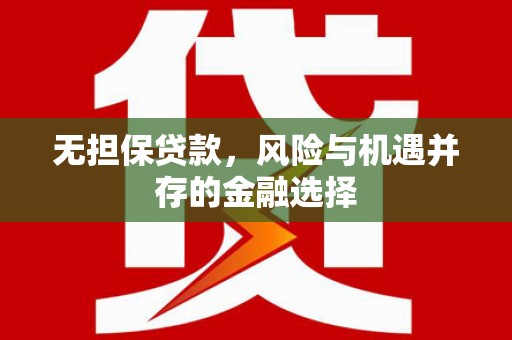松原无担保贷款，风险与机遇并存的金融选择