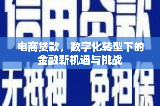松原电商贷款，数字化转型下的金融新机遇与挑战