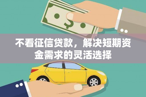 松原不看征信贷款，解决短期资金需求的灵活选择