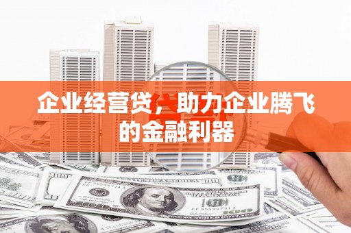 松原企业经营贷，助力企业腾飞的金融利器
