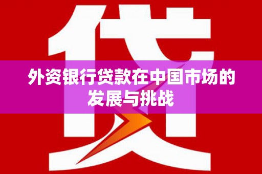 松原外资银行贷款在中国市场的发展与挑战