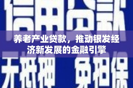 松原养老产业贷款，推动银发经济新发展的金融引擎