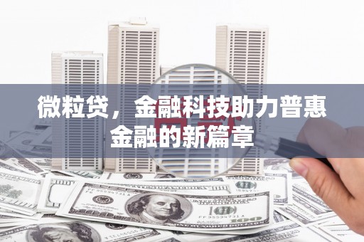 松原微粒贷，金融科技助力普惠金融的新篇章